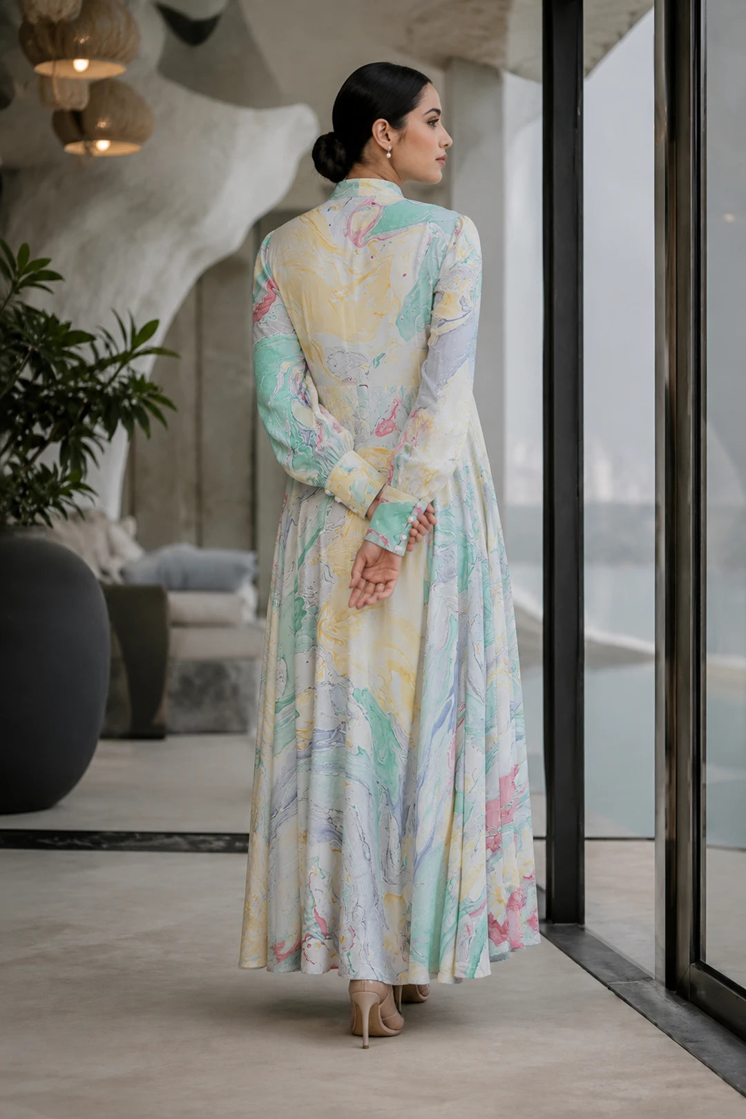 ABIGAIL MARBLED MAXI DRESS
