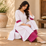 Cloud White Cotton Co-ord Set