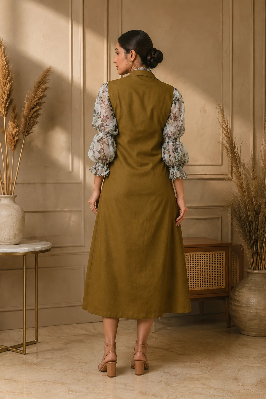 Livvy Floral Shirt & Olive Tunic Set