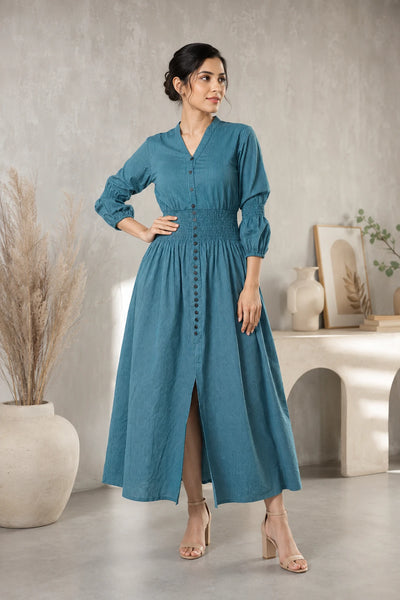 prussian blue color dress COTTON KANTHA COMFY homecoming dresses 7f61b4063781cf4e6b11213f5d0868ef.jpg Size:18/24