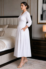 Off-White Cotton Kantha Comfy Dress