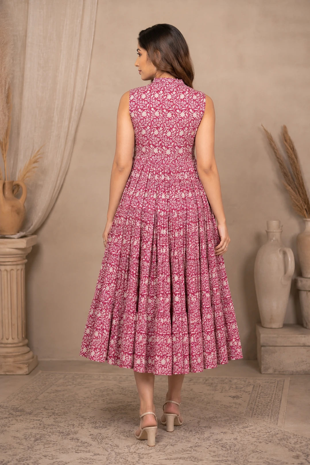 Parita Floral Jaal Block Printed Maxi Dress
