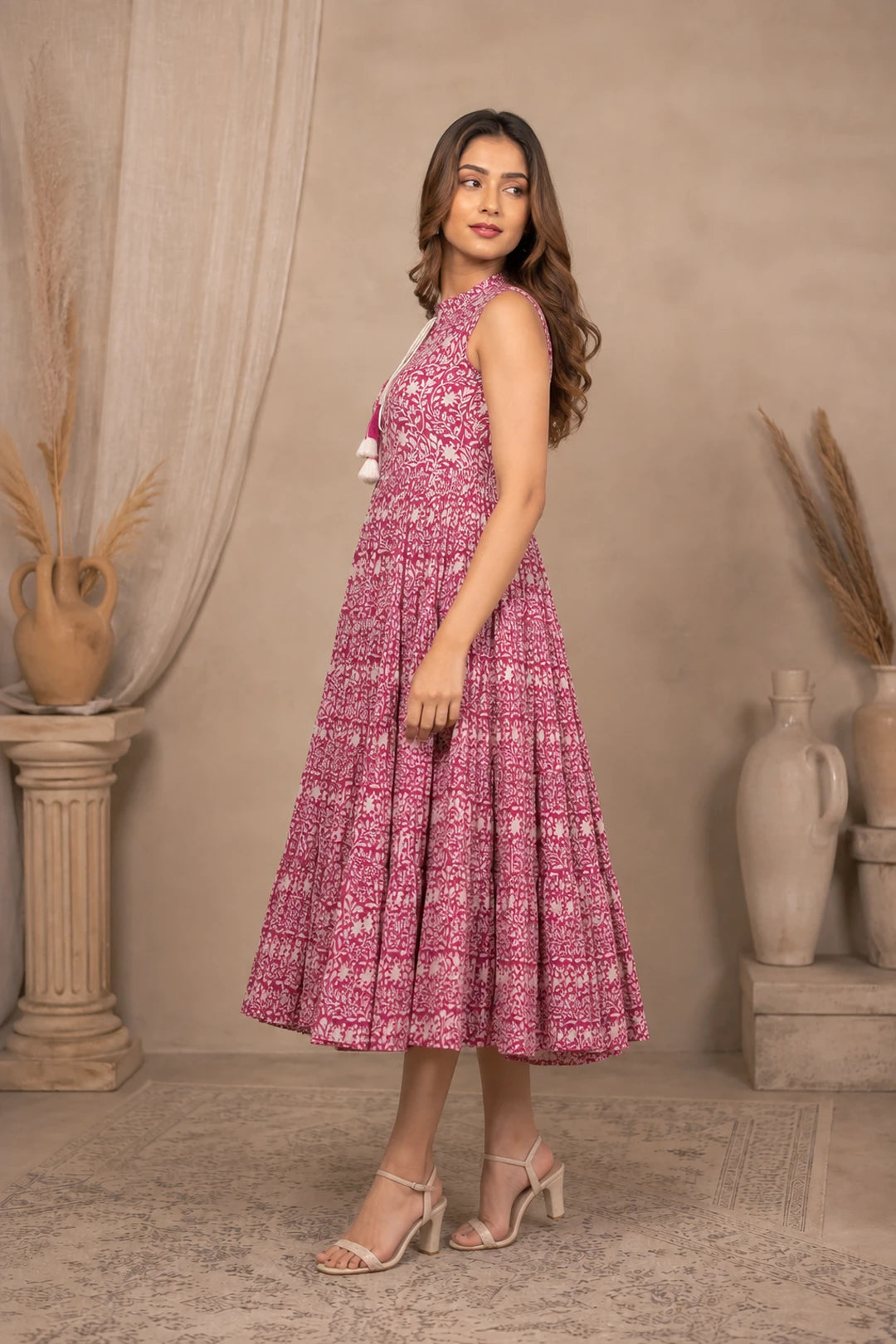Parita Floral Jaal Block Printed Maxi Dress