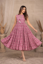 Parita Floral Jaal Block Printed Maxi Dress