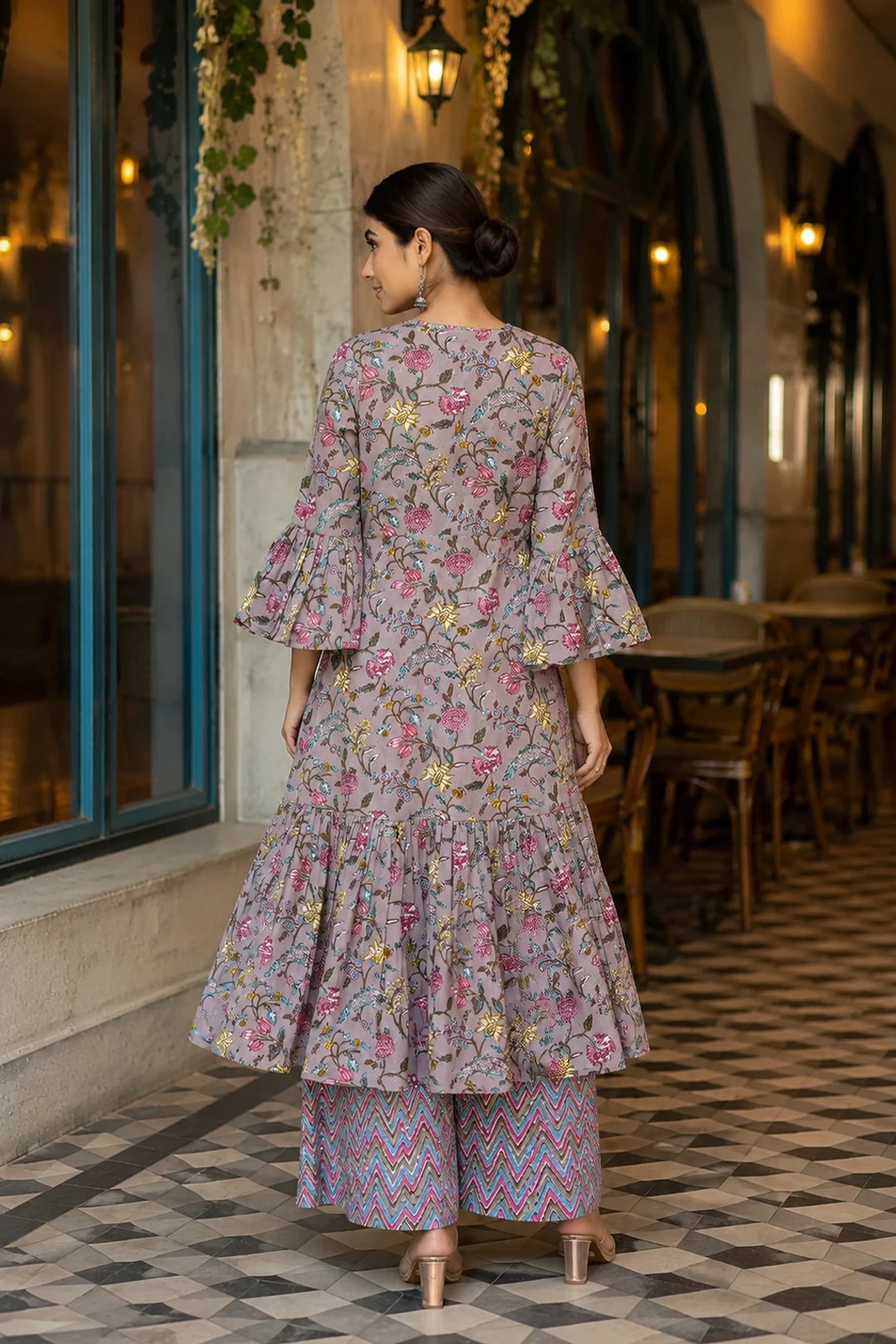 Adriti Top-Plazzo & Jacket Set