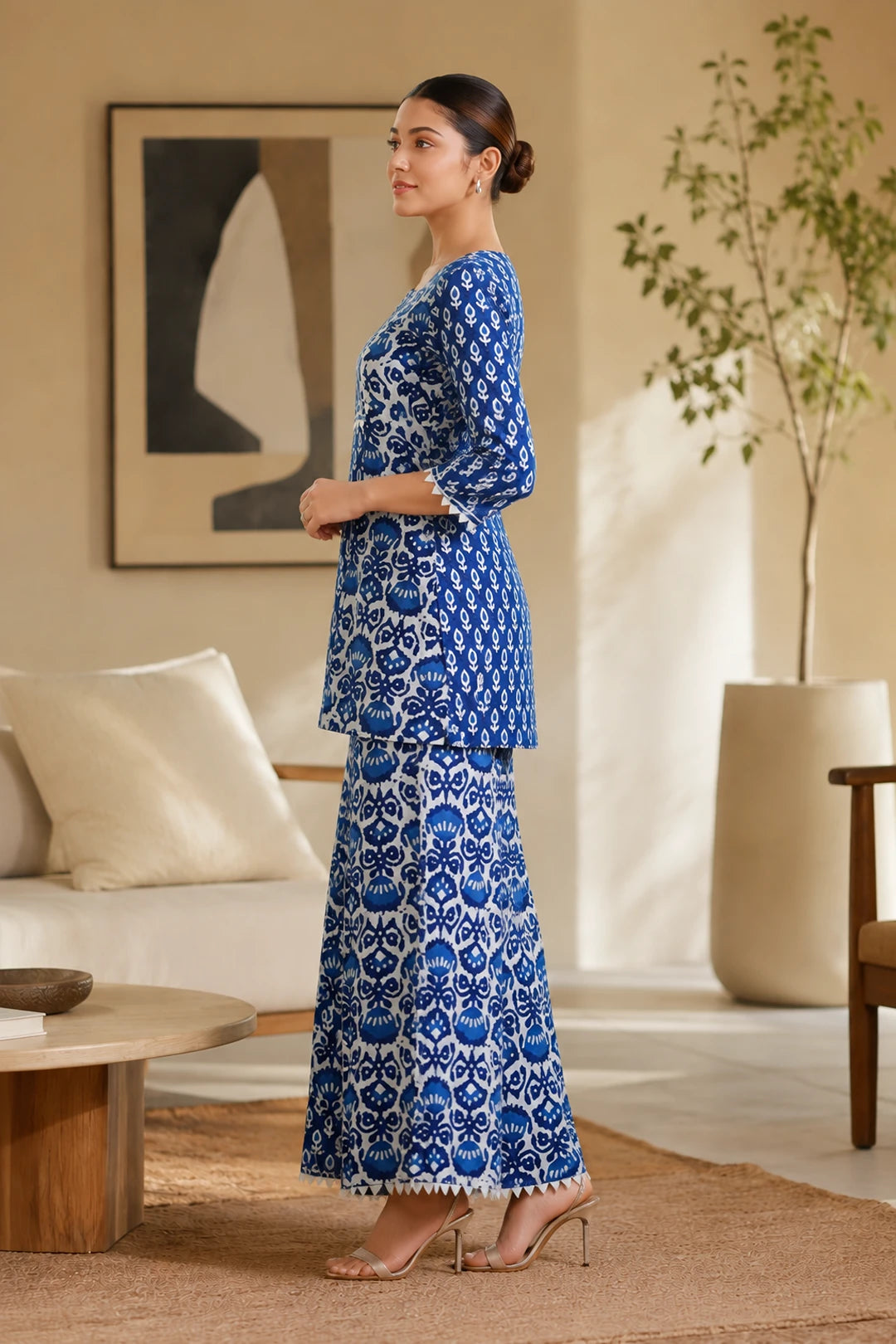 Indigo Arian Sharara Set