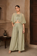 Dipta Sage Grey Sequin Georgette Co-Ord Set
