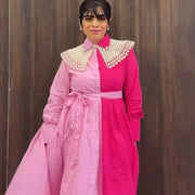 Two-Tone Pink Cotton Dress