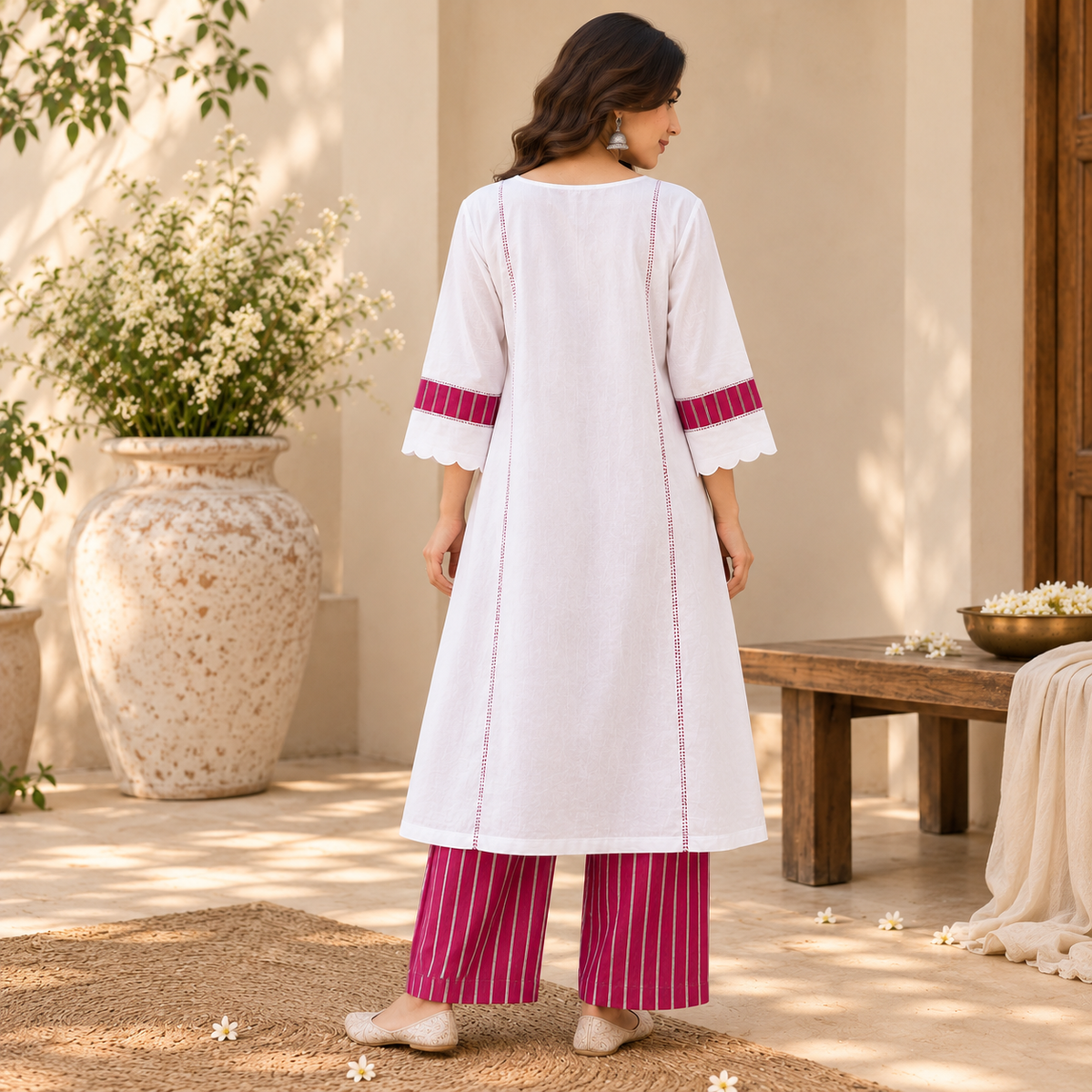 Cloud White Cotton Co-ord Set