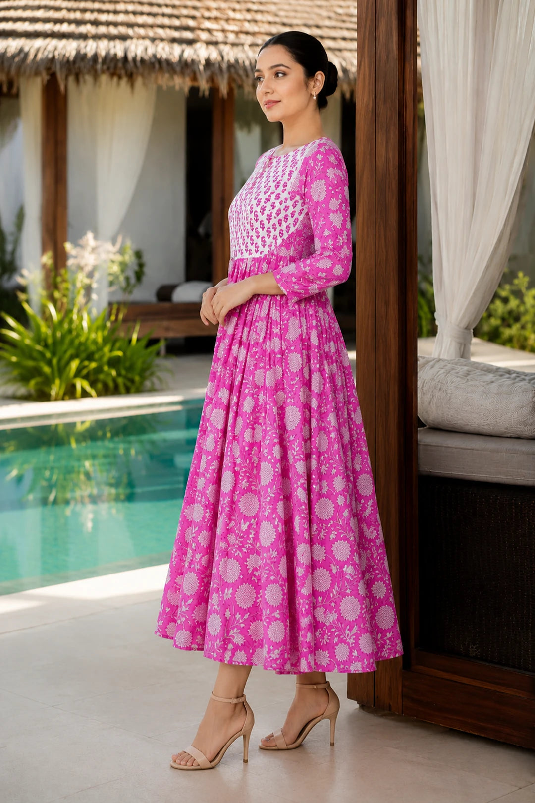 Ikshita Floral Block Printed Dress