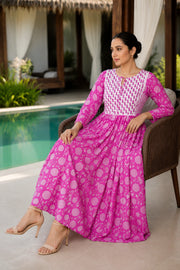 Ikshita Floral Block Printed Dress