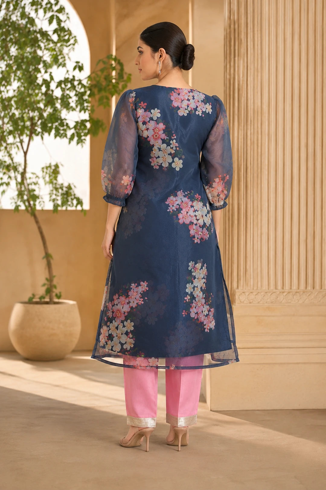 Organza Pittan Work Kurta With Pant