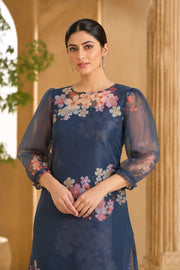 Organza Pittan Work Kurta With Pant