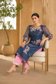Organza Pittan Work Kurta With Pant