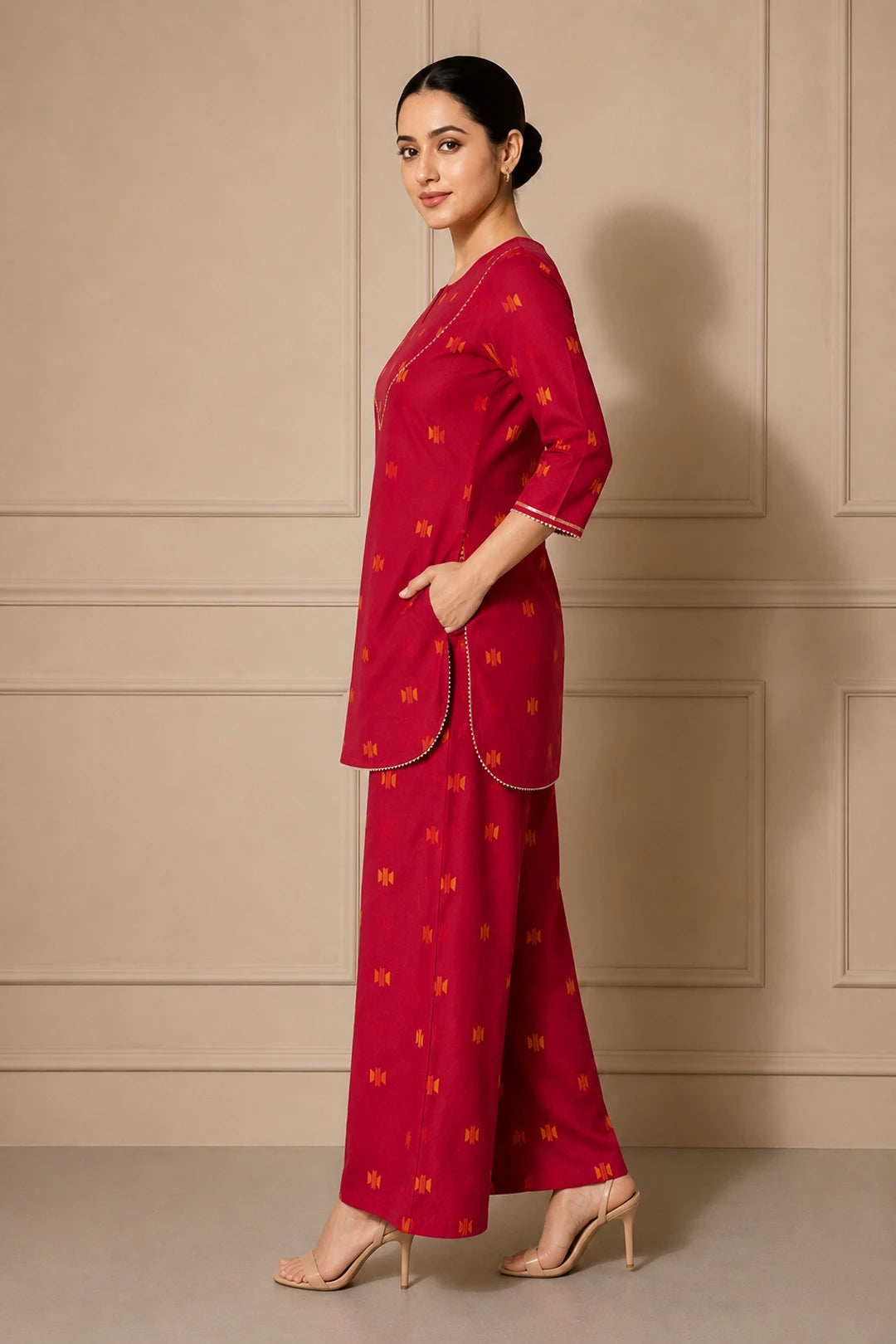 Ektha Yarn Dyed Cotton Kurta & Pants Set