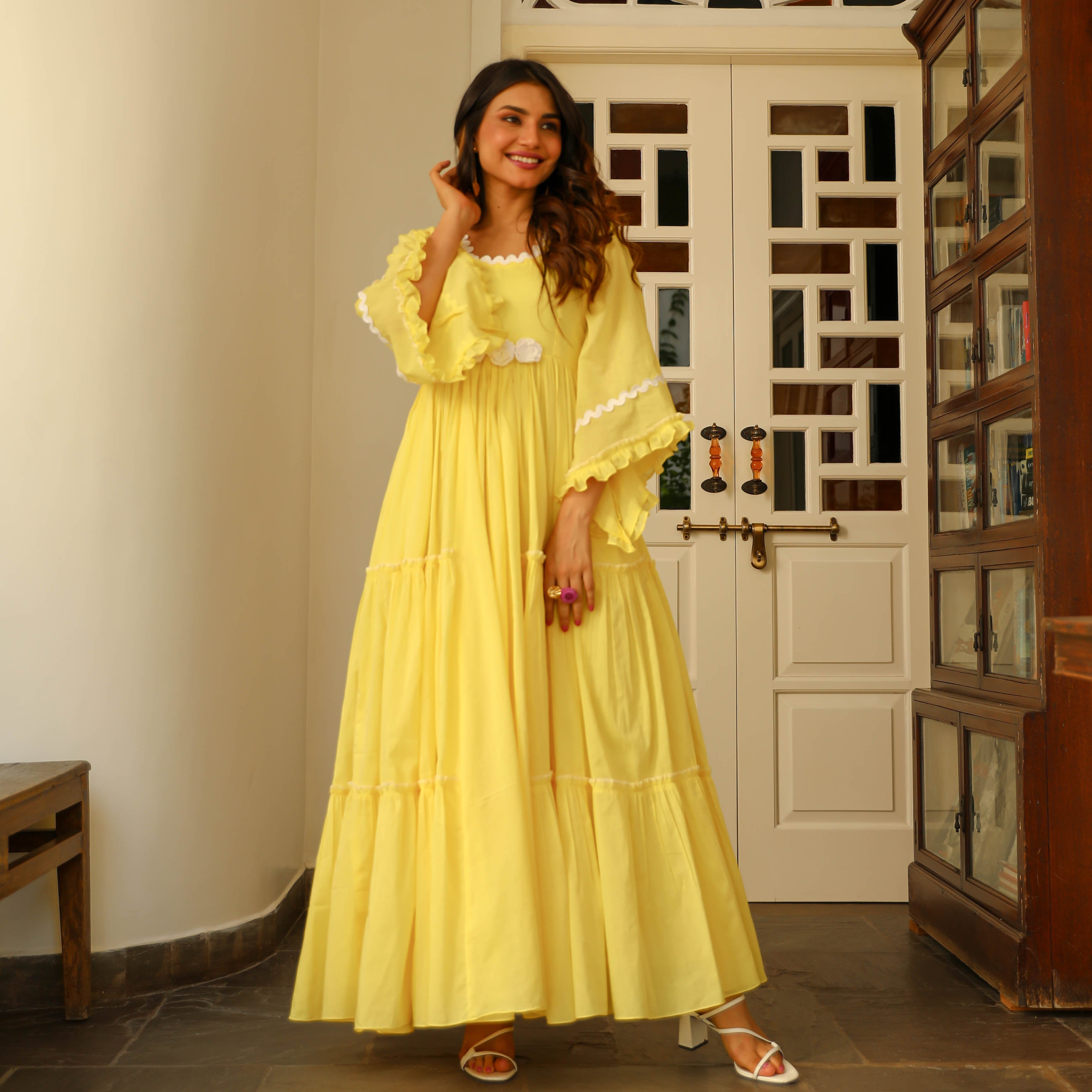 Bunai Elfin Yellow Comfy Cotton Dress