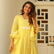 Elfin Yellow Comfy Cotton Dress