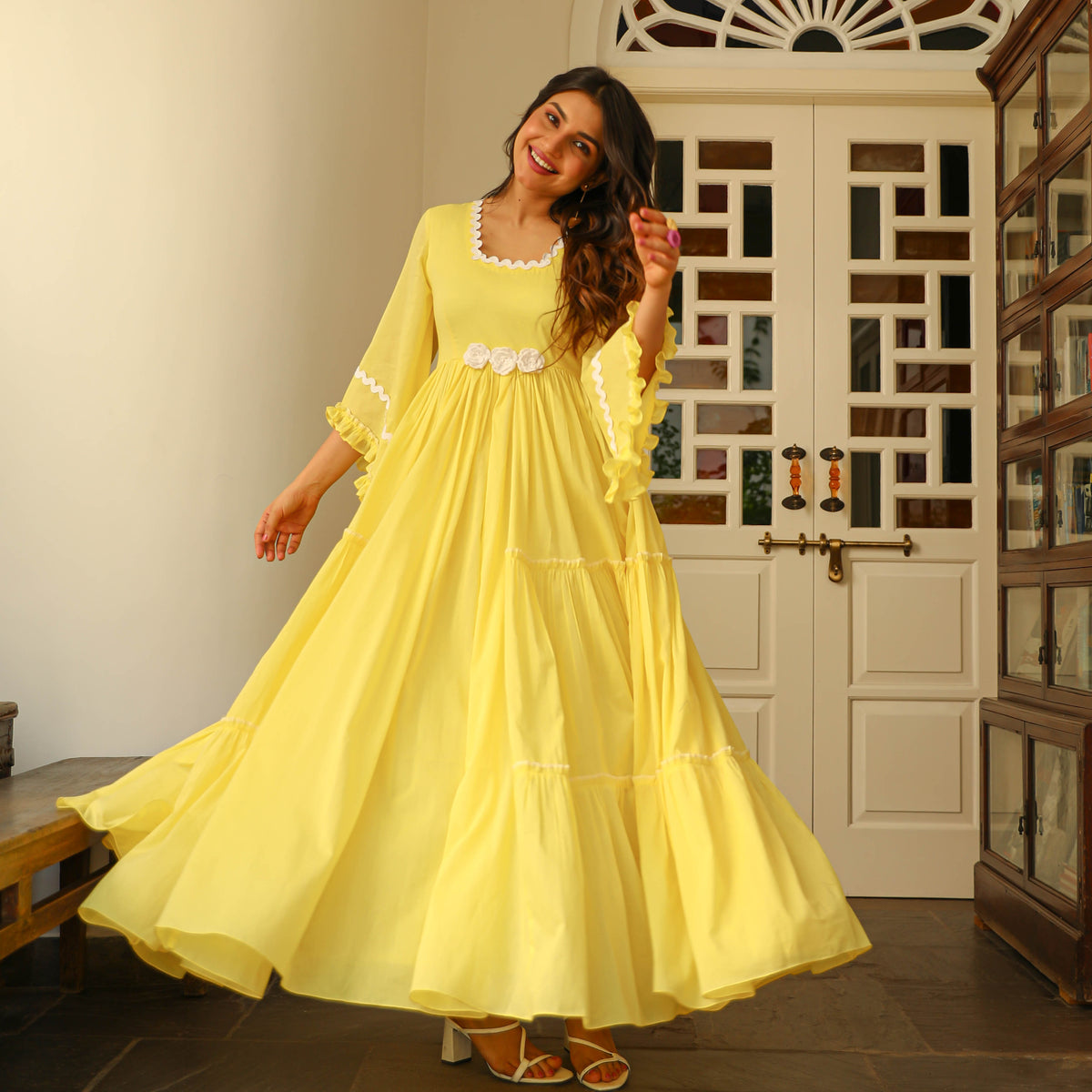 Elfin Yellow Comfy Cotton Dress