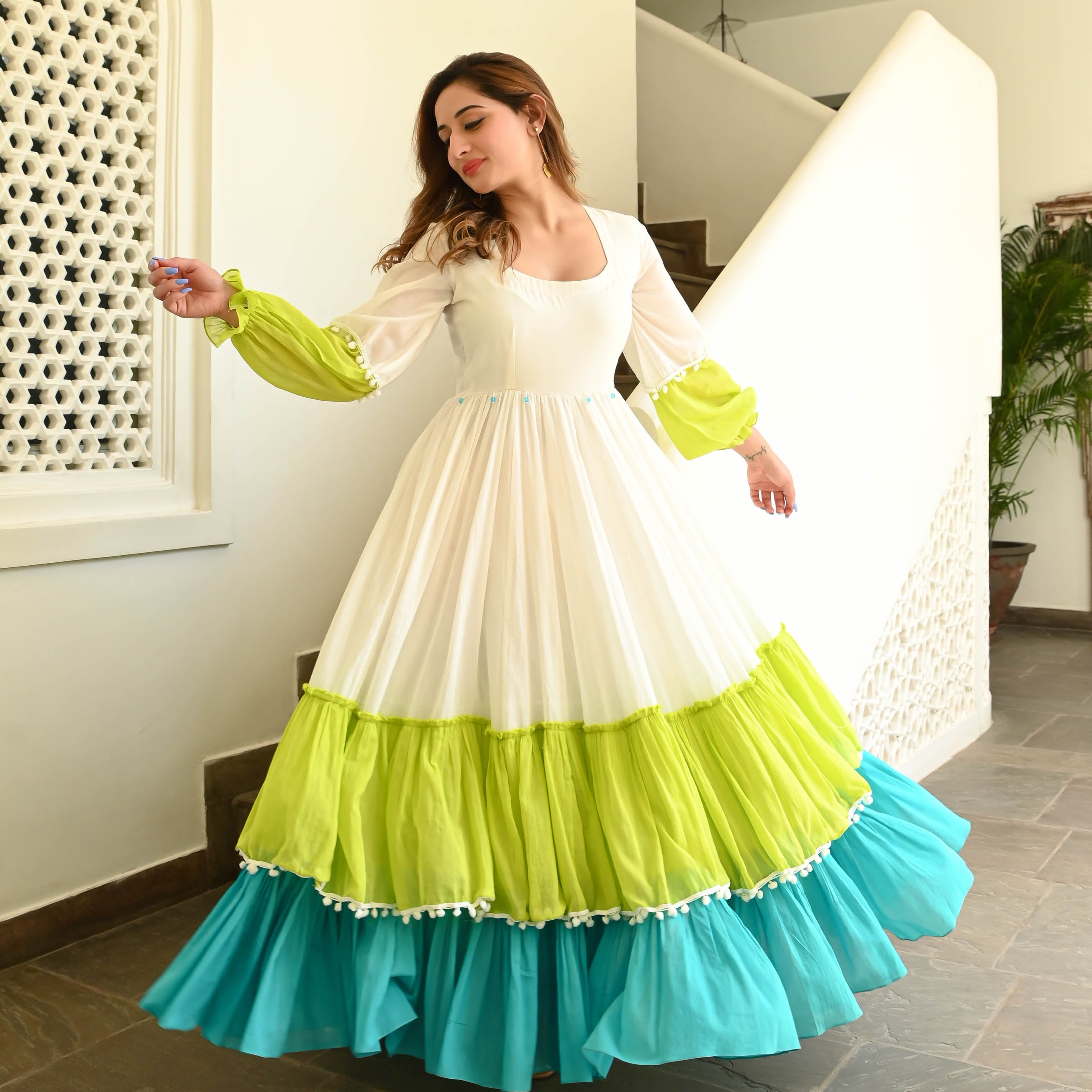 cotton tier dress S26-904 Luciana Cotton Tiered Dress
