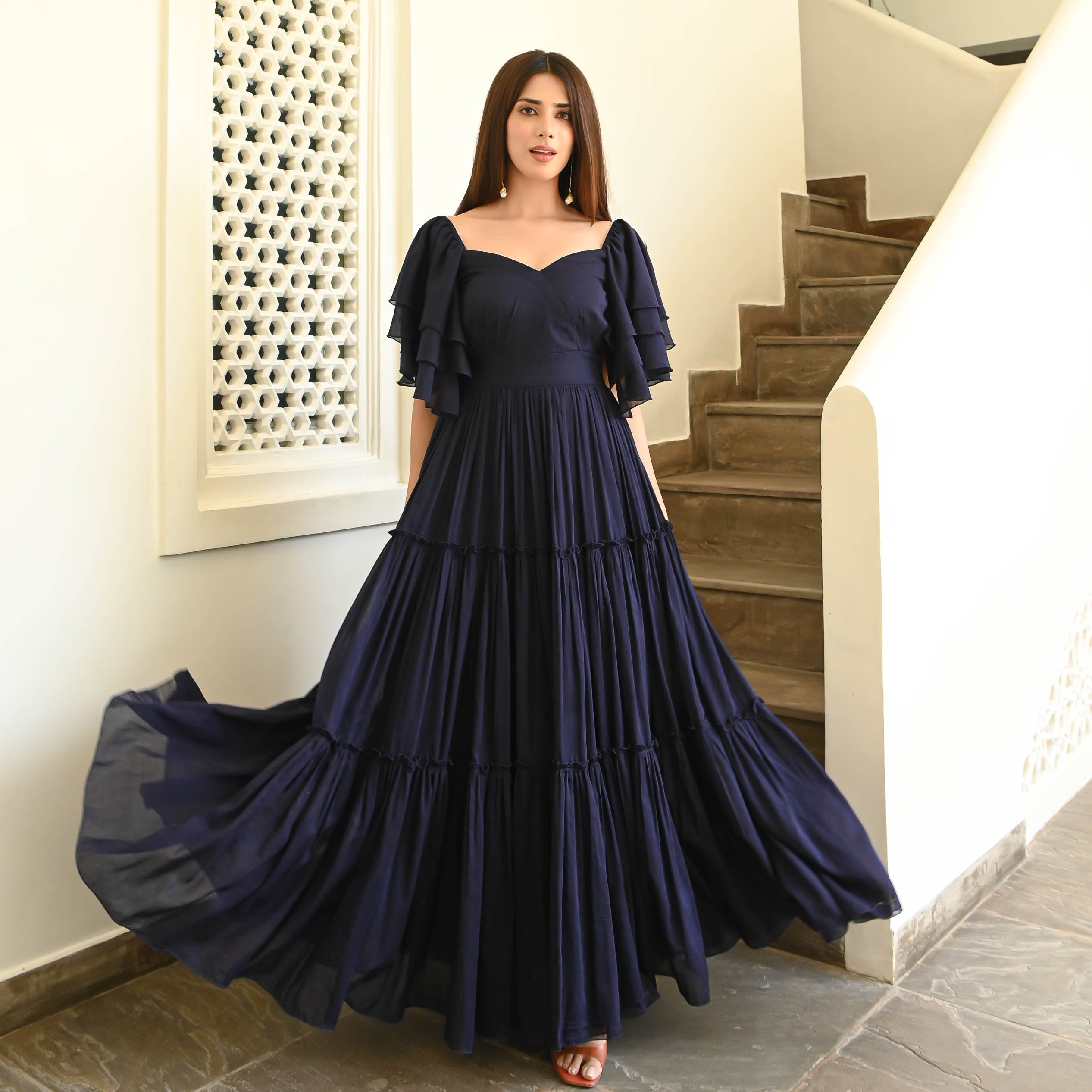 dark formal dresses Sweetheart Neckline Cotton Dress For Women Online