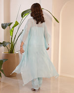Sea Blue Georgette Kaftan Set