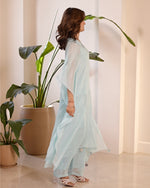 Sea Blue Georgette Kaftan Set