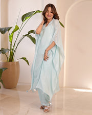 Sea Blue Georgette Kaftan Set
