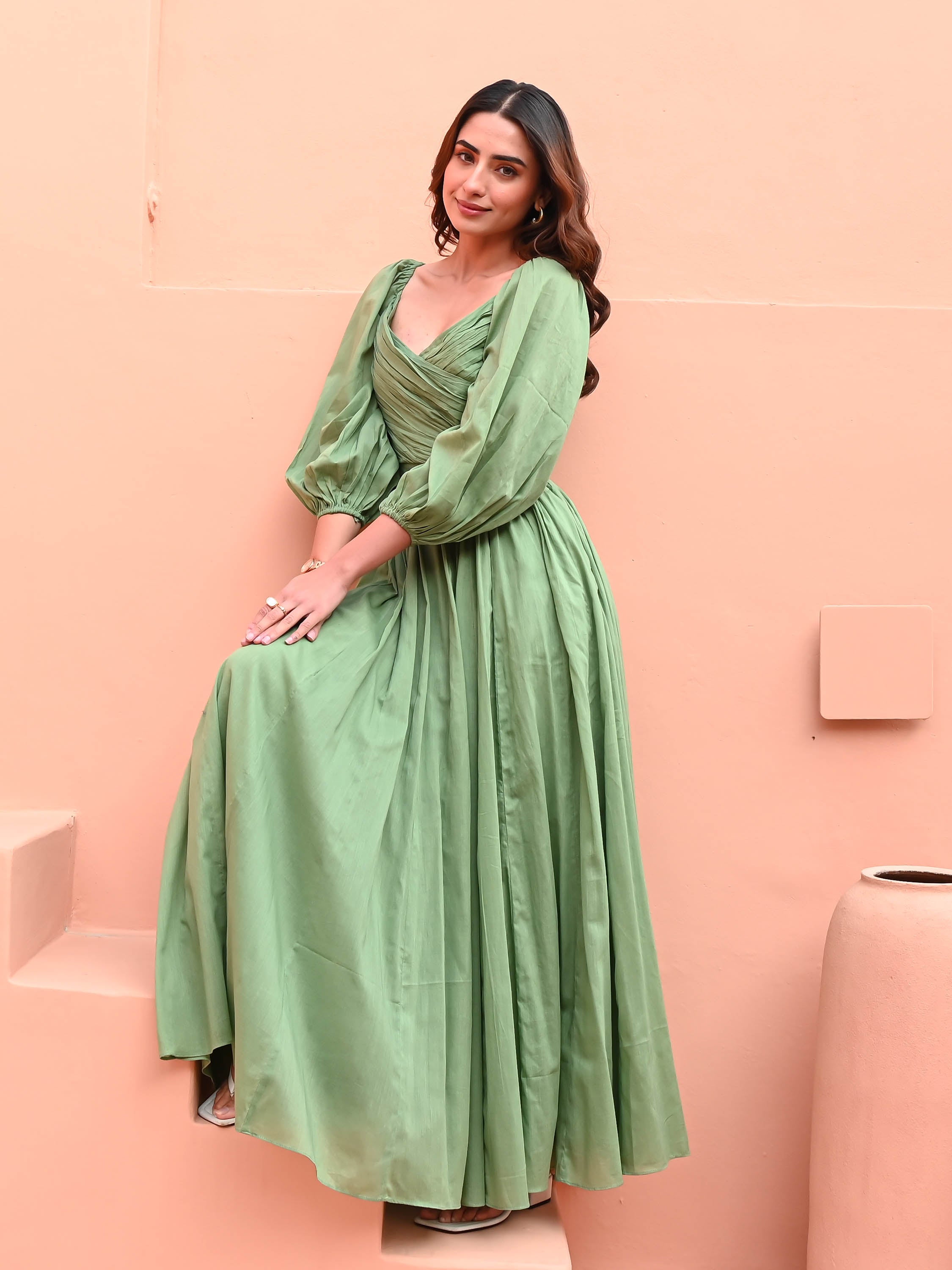 Rust Green Fit & Flare Dress Rust Green Fit & Flare Dress