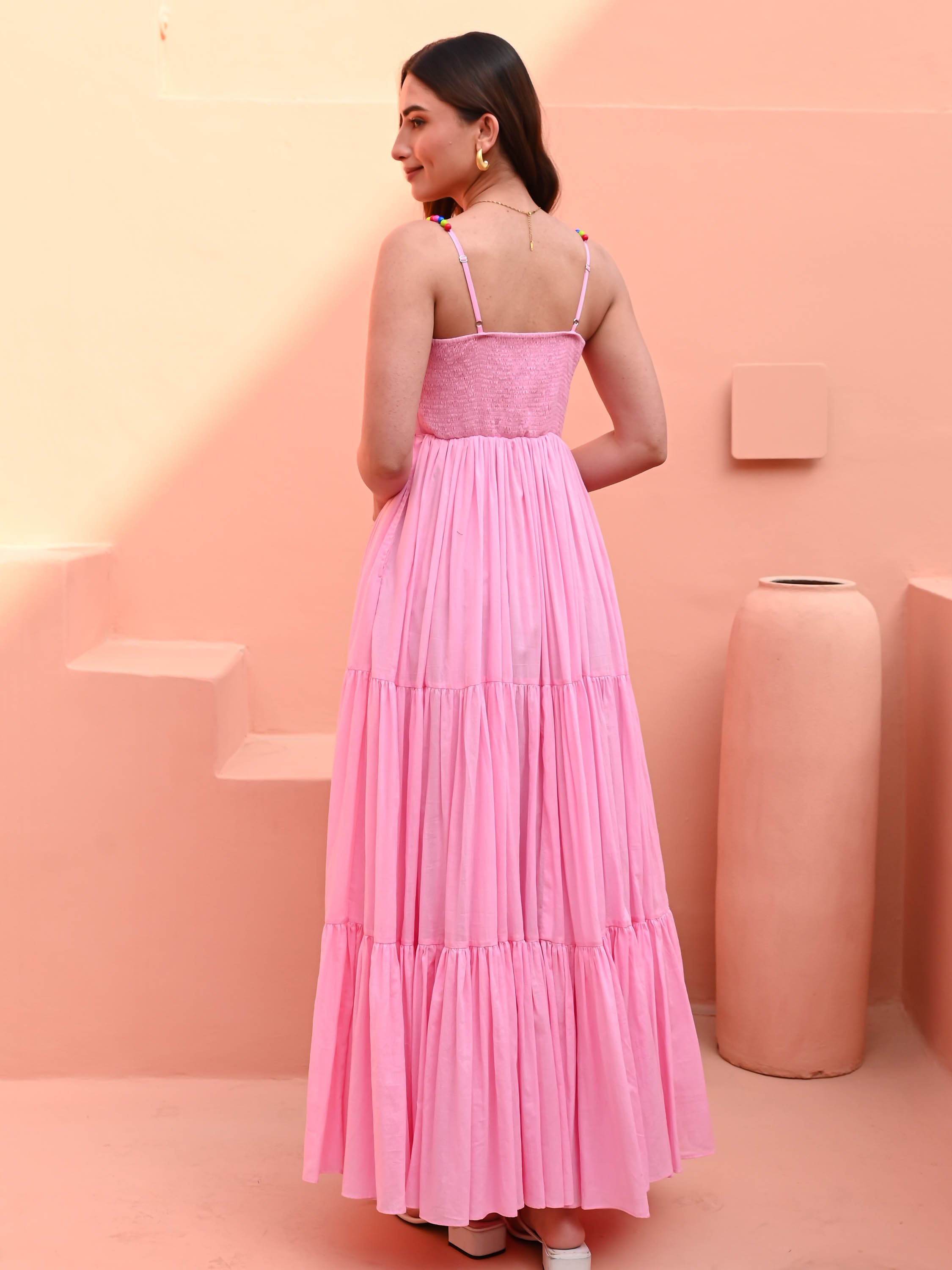 Light Pink Sleeveless Cotton Dress Light Pink Sleeveless Cotton Dress