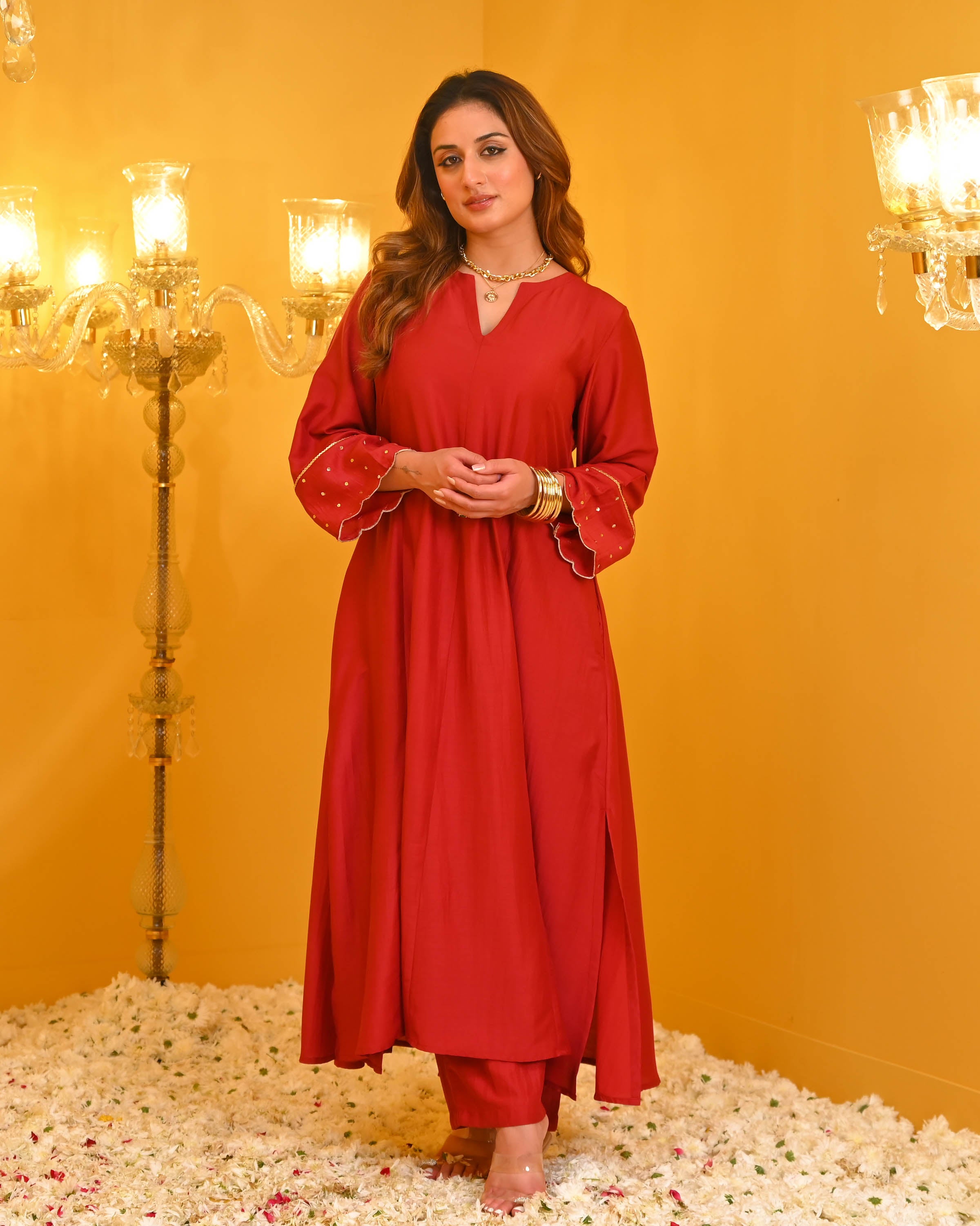 Rhea Chinon Silk Kurta Co Ord Set For Women Online