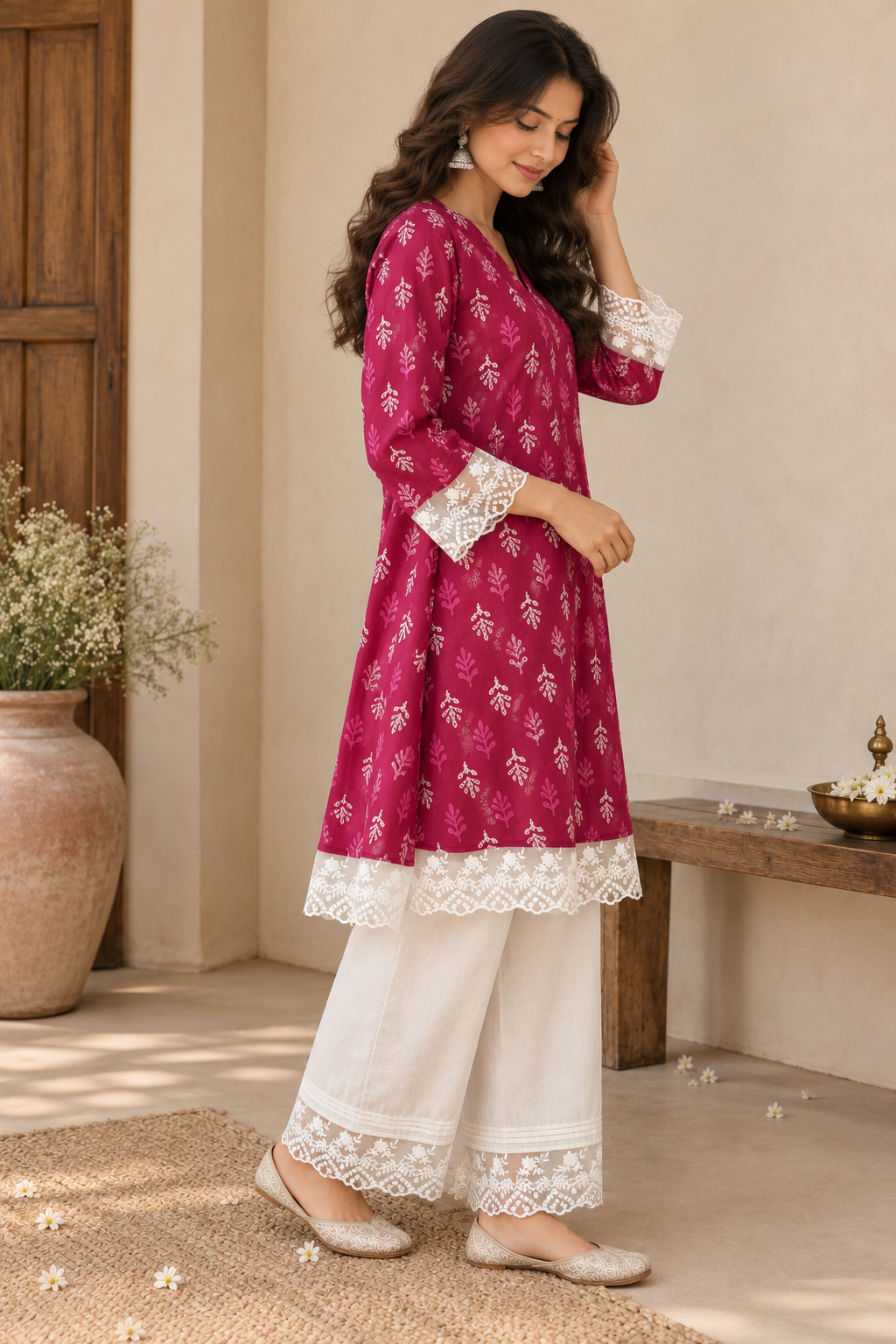 Magenta Cotton Co-ord Set