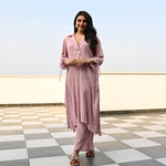 Mauve Crushed Cotton Coord Set