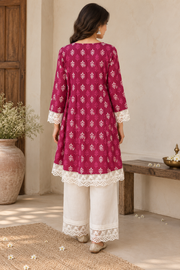 Magenta Cotton Co-ord Set