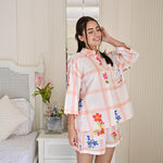 Floral Stripes Shorts Set