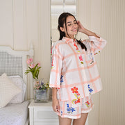 Floral Stripes Shorts Set
