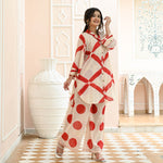 White Red Co-ord Set for Women Online
