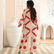 White Red Co-ord Set for Women Online