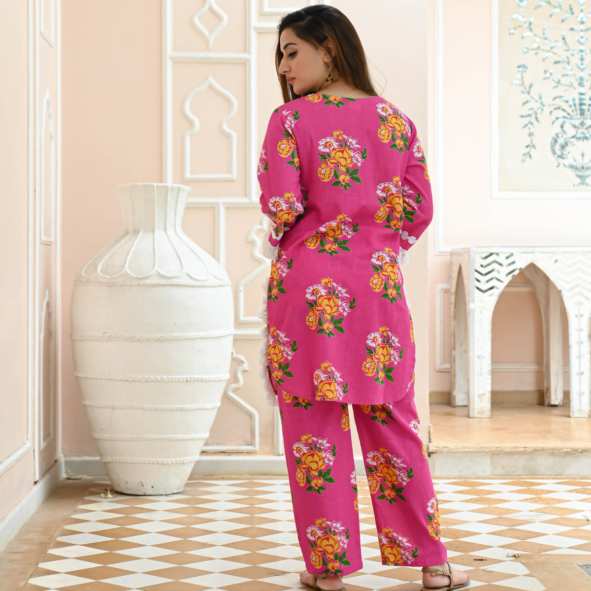 Pink Floral Co-ord Set for Women Online