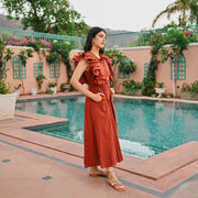 Bunai Brown Whisper Cotton Dress