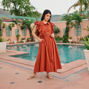 Bunai Brown Whisper Cotton Dress
