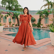 Bunai Brown Whisper Cotton Dress