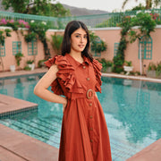 Bunai Brown Whisper Cotton Dress