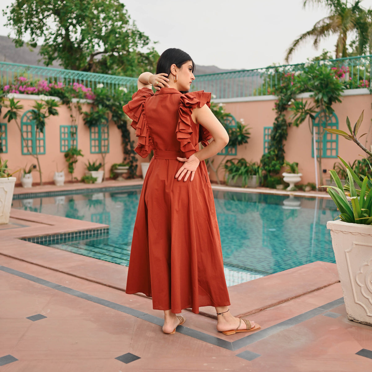 Bunai Brown Whisper Cotton Dress