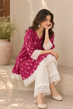 Magenta Cotton Co-ord Set