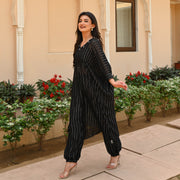 Black Silver Lurex Kurta Pants
