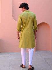 Ligh Olive Men Long Kurta