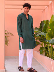 Dark Green Men Long Kurta