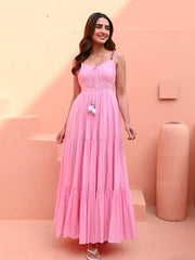 Light Pink Sleeveless Cotton Dress