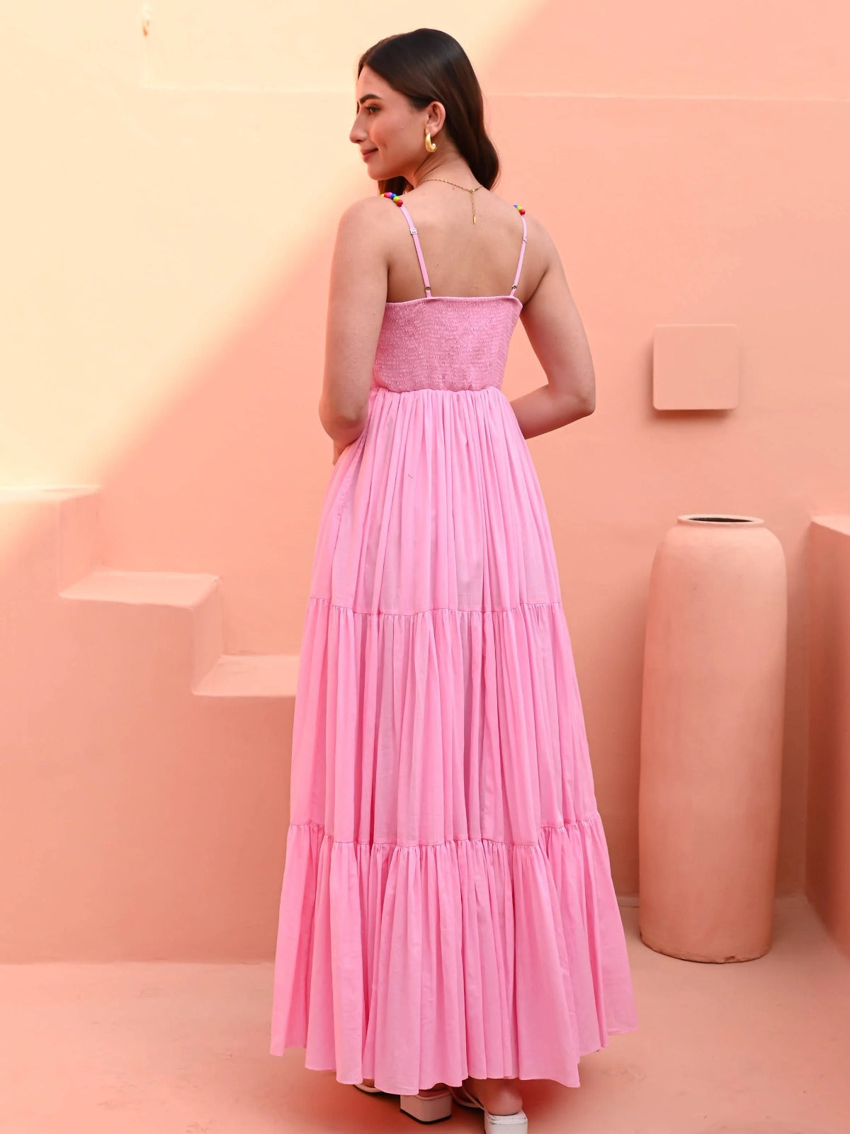 Light Pink Sleeveless Cotton Dress