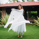 White Georgette Anarkali Set
